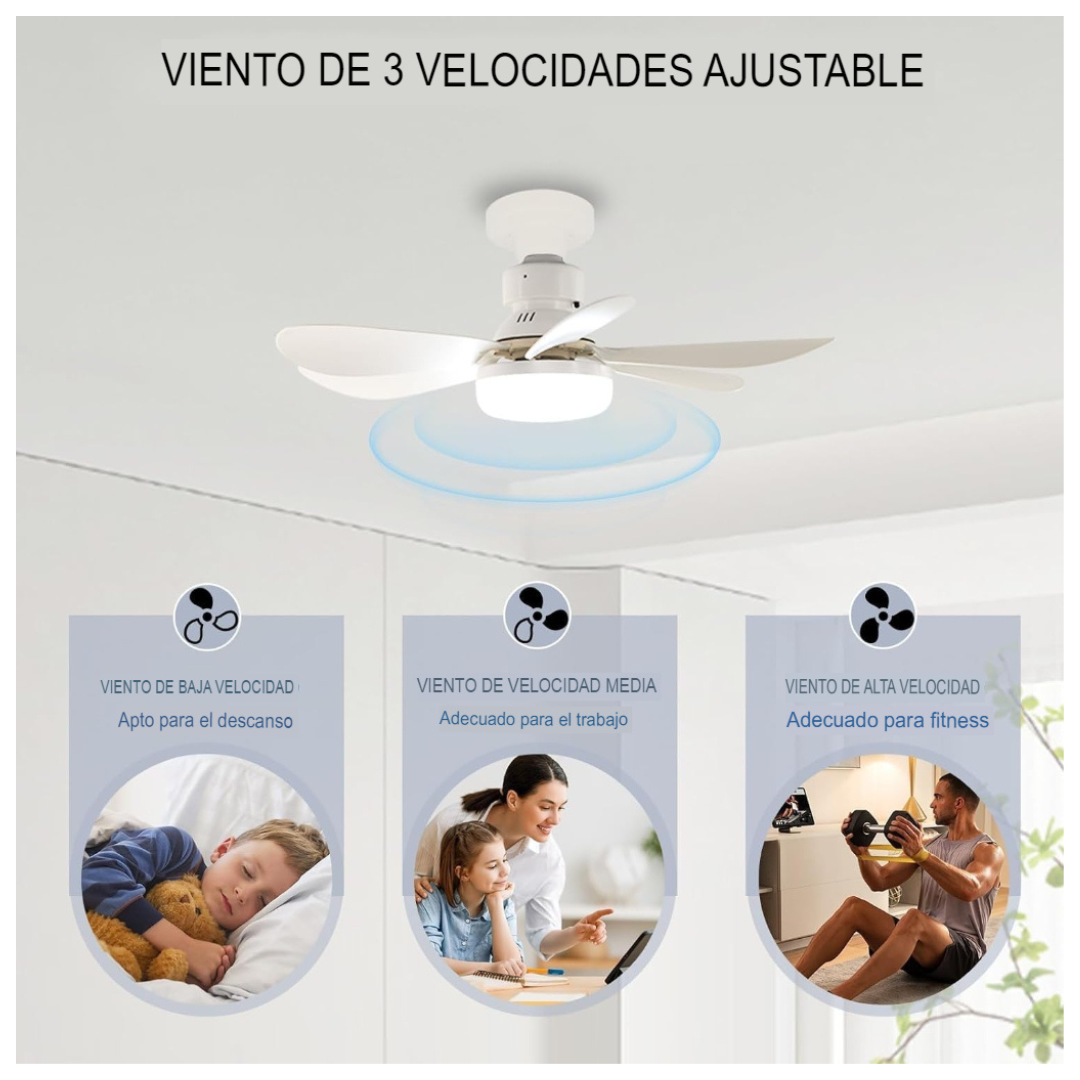 Ventilador de Techo con Ampolleta LED